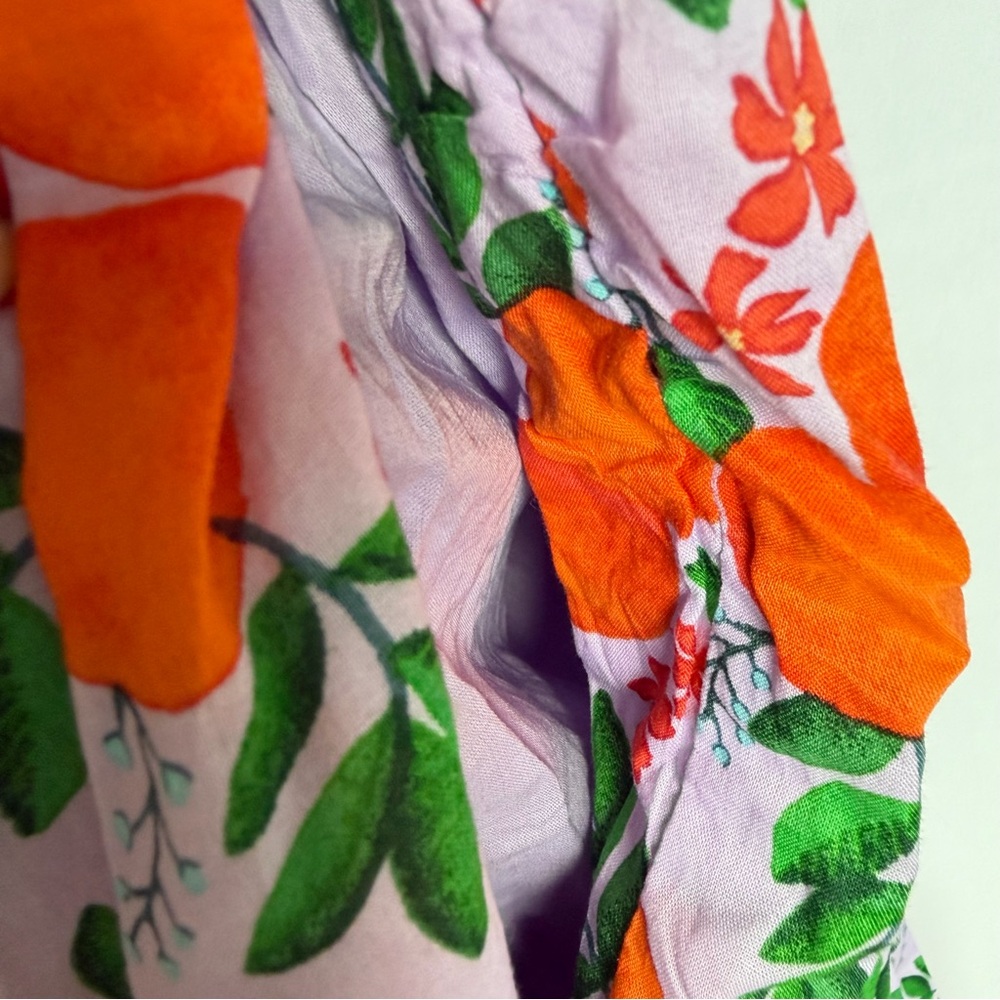 J Crew Women Sz 0 Strappy Orange Fruit Midi Dress Purple SUM25 Spring NWT - Picture 4 of 16